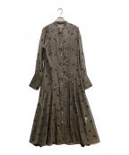 Ameriアメリ）の古着「DOT FLOWER VEIL DRESS」｜ブラウン