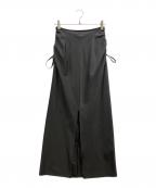 Ameriアメリ）の古着「STRIPE DARWSTRING LONG SKIRT」｜グレー