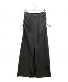 Ameri（アメリ）の古着「STRIPE DARWSTRING LONG SKIRT」｜グレー
