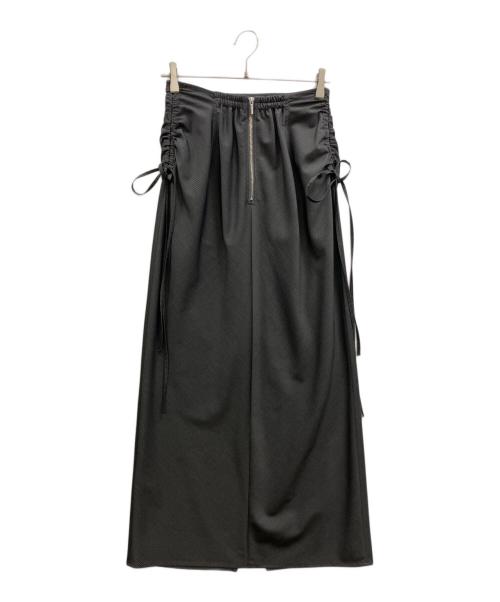 Ameri（アメリ）AMERI (アメリ) STRIPE DARWSTRING LONG SKIRT グレー サイズ:Mの古着・服飾アイテム