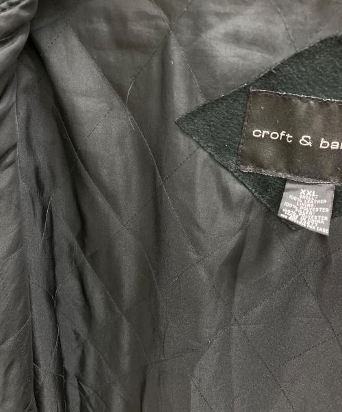 CROFT&BARROW（クロフトアンドバロー）CROFT&BARROW (クロフトアンドバロー) レザーボンバージャケット ブラック サイズ:XXLの古着・服飾アイテム