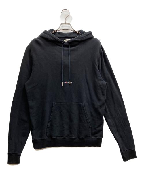 Saint Laurent Paris（サンローランパリ）Saint Laurent Paris (サンローランパリ) ロゴプリントパーカー ブラック サイズ:Mの古着・服飾アイテム