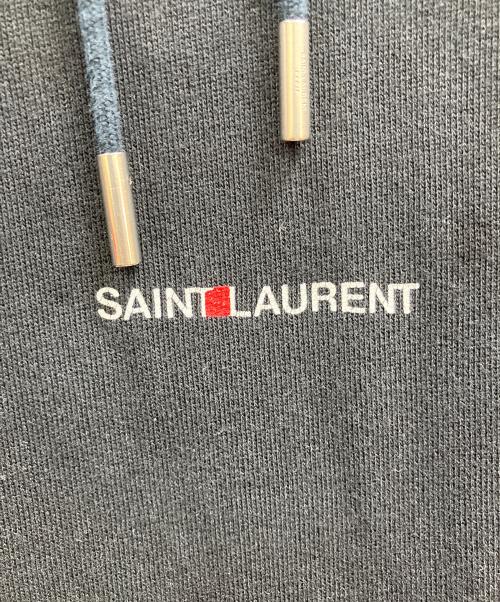 Saint Laurent Paris（サンローランパリ）Saint Laurent Paris (サンローランパリ) ロゴプリントパーカー ブラック サイズ:Mの古着・服飾アイテム