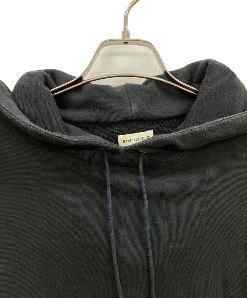 Saint Laurent Paris（サンローランパリ）Saint Laurent Paris (サンローランパリ) ロゴプリントパーカー ブラック サイズ:Mの古着・服飾アイテム