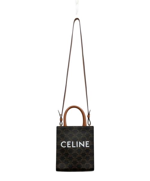 CELINE（セリーヌ）CELINE (セリーヌ) ミニバーティカルカバ2WAYバッグ ブラウンの古着・服飾アイテム