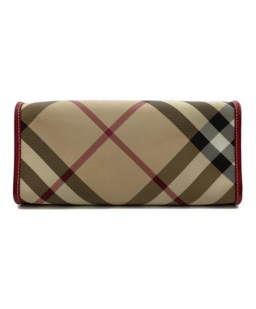 BURBERRY LONDON（バーバリーロンドン）BURBERRY LONDON (バーバリーロンドン) ノバチェックミニトートバッグ ベージュ×レッドの古着・服飾アイテム