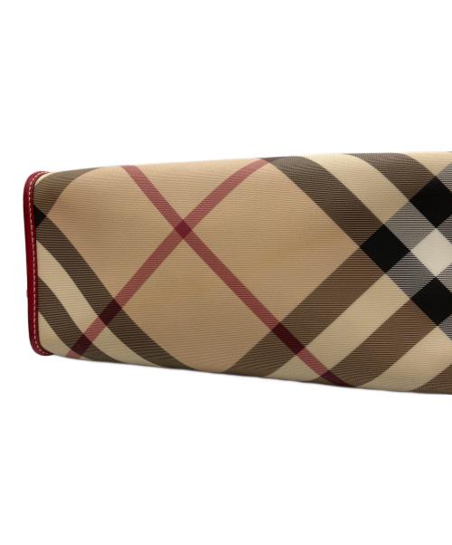 BURBERRY LONDON（バーバリーロンドン）BURBERRY LONDON (バーバリーロンドン) ノバチェックミニトートバッグ ベージュ×レッドの古着・服飾アイテム