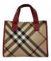 BURBERRY LONDON（バーバリーロンドン）の古着「ノバチェックミニトートバッグ」｜ベージュ×レッド