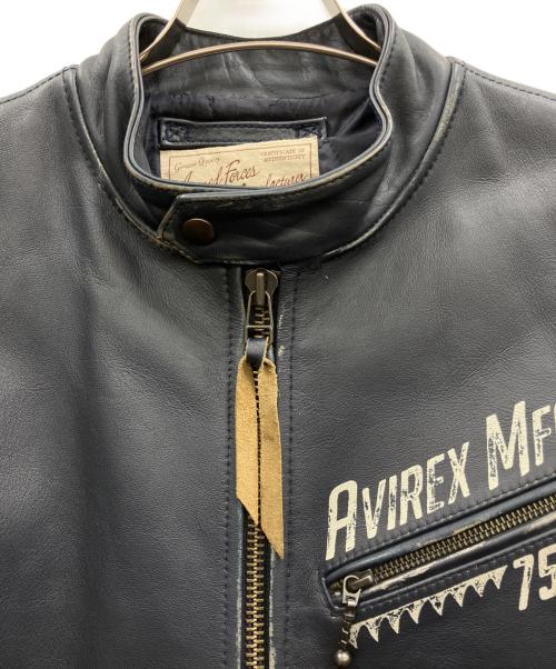 AVIREX（アヴィレックス）AVIREX (アヴィレックス) COW SINGLE RIDERS ネイビー サイズ:Mの古着・服飾アイテム