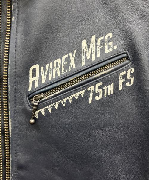 AVIREX（アヴィレックス）AVIREX (アヴィレックス) COW SINGLE RIDERS ネイビー サイズ:Mの古着・服飾アイテム