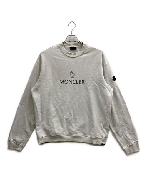 MONCLER（モンクレール）MONCLER (モンクレール) MAGLIA GIROCOLLO スウェット ホワイト サイズ:Mの古着・服飾アイテム