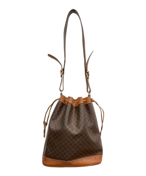 CELINE（セリーヌ）CELINE (セリーヌ) マカダムトリオンフ巾着ショルダーバッグ ブラウンの古着・服飾アイテム