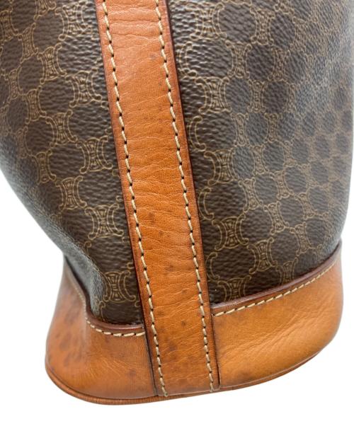 CELINE（セリーヌ）CELINE (セリーヌ) マカダムトリオンフ巾着ショルダーバッグ ブラウンの古着・服飾アイテム