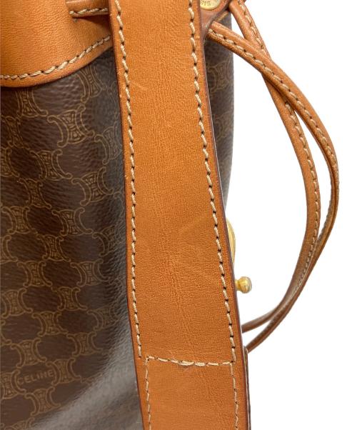 CELINE（セリーヌ）CELINE (セリーヌ) マカダムトリオンフ巾着ショルダーバッグ ブラウンの古着・服飾アイテム