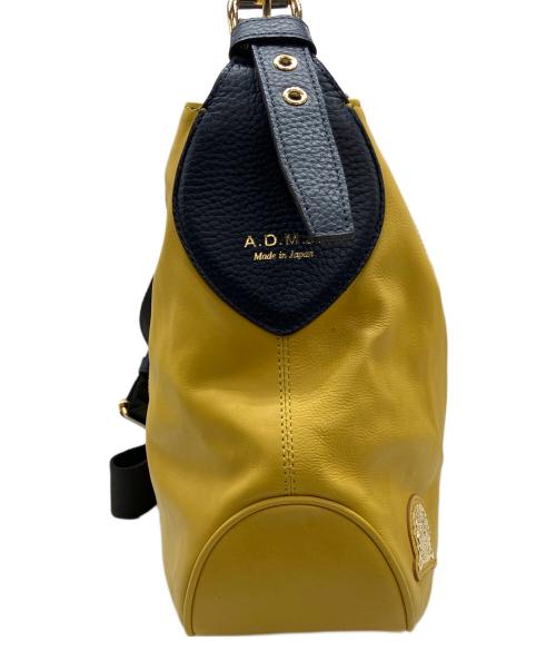 A.D.M.J.（エーディーエムジェイ）A.D.M.J. (エーディーエムジェイ) レザーワンショルダーバッグ イエローの古着・服飾アイテム