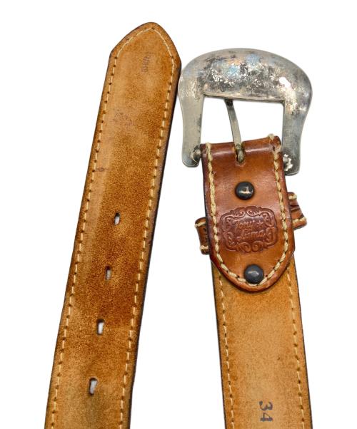 TONY LAMA（トニーラマ）TONY LAMA (トニーラマ) カービングレザーベルト ブラウン サイズ:80-95の古着・服飾アイテム