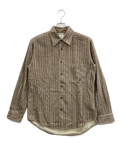 C.P COMPANY（シーピーカンパニー）C.P COMPANY (シーピーカンパニー) ウールチェックシャツ ブラウン サイズ:2の古着・服飾アイテム
