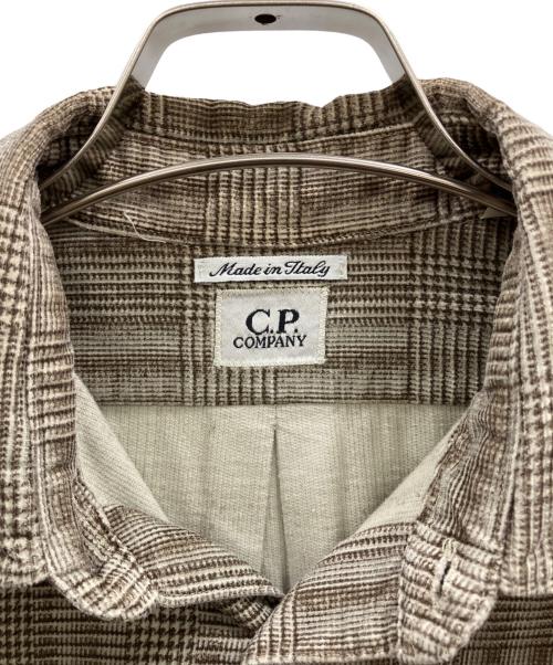 C.P COMPANY（シーピーカンパニー）C.P COMPANY (シーピーカンパニー) ウールチェックシャツ ブラウン サイズ:2の古着・服飾アイテム