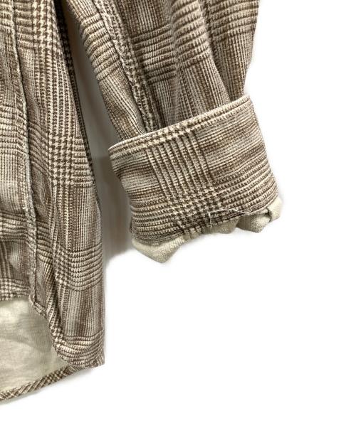 C.P COMPANY（シーピーカンパニー）C.P COMPANY (シーピーカンパニー) ウールチェックシャツ ブラウン サイズ:2の古着・服飾アイテム