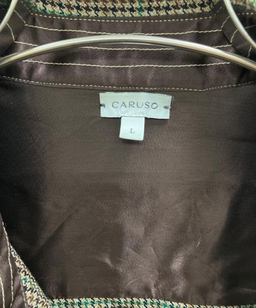 CARUSO（カルーゾ）CARUSO (カルーゾ) UNITED ARROWS & SONS (ユナイテッドアローズ＆サンズ) 別注ウールチェックシャツ ブラウン サイズ:2の古着・服飾アイテム