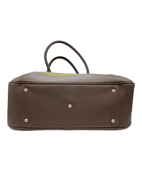 PELLE MORBIDA（ペッレモルビダ）PELLE MORBIDA (ペッレモルビダ) スウェード切り替えレザートートバッグ ブラウン×カーキの古着・服飾アイテム