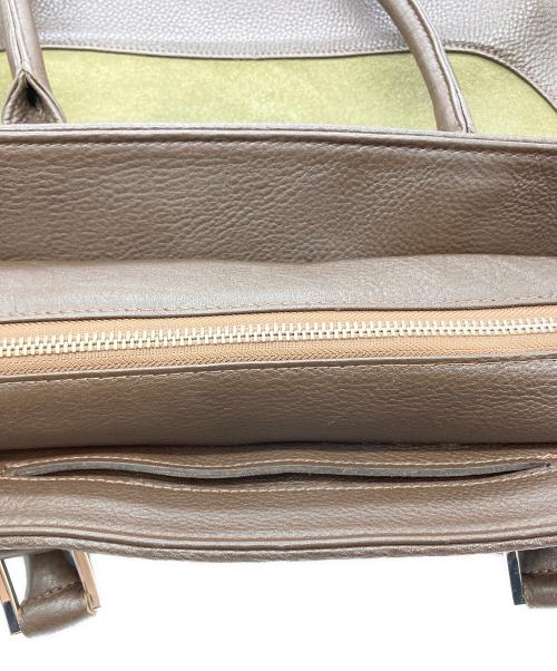 PELLE MORBIDA（ペッレモルビダ）PELLE MORBIDA (ペッレモルビダ) スウェード切り替えレザートートバッグ ブラウン×カーキの古着・服飾アイテム
