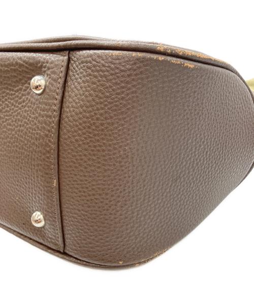 PELLE MORBIDA（ペッレモルビダ）PELLE MORBIDA (ペッレモルビダ) スウェード切り替えレザートートバッグ ブラウン×カーキの古着・服飾アイテム