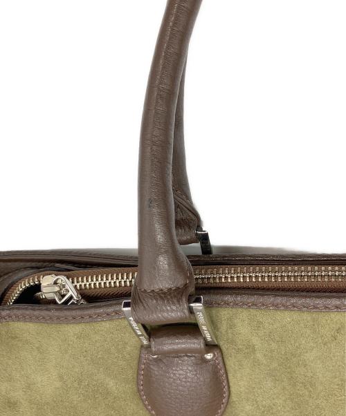 PELLE MORBIDA（ペッレモルビダ）PELLE MORBIDA (ペッレモルビダ) スウェード切り替えレザートートバッグ ブラウン×カーキの古着・服飾アイテム