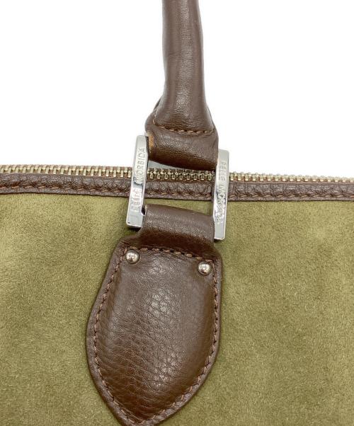 PELLE MORBIDA（ペッレモルビダ）PELLE MORBIDA (ペッレモルビダ) スウェード切り替えレザートートバッグ ブラウン×カーキの古着・服飾アイテム