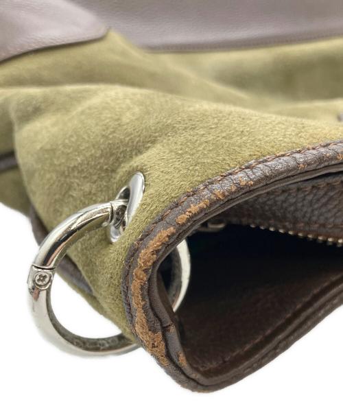 PELLE MORBIDA（ペッレモルビダ）PELLE MORBIDA (ペッレモルビダ) スウェード切り替えレザートートバッグ ブラウン×カーキの古着・服飾アイテム