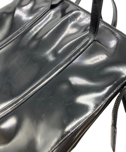 PRADA（プラダ）PRADA (プラダ) パテントレザートートバッグ ブラックの古着・服飾アイテム