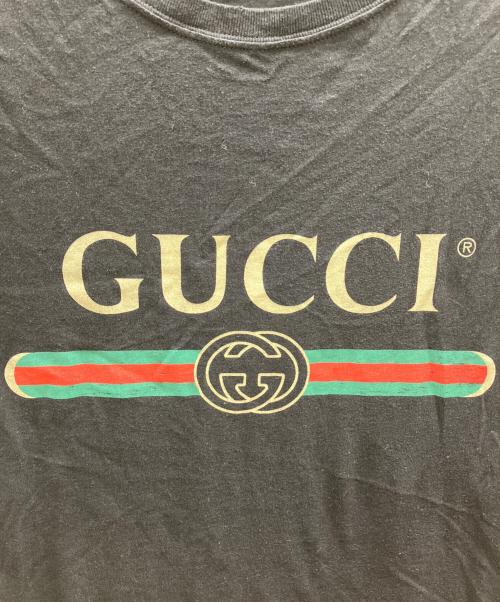 GUCCI（グッチ）GUCCI (グッチ) ロゴ ウォッシュドTシャツ ブラック サイズ:XSの古着・服飾アイテム