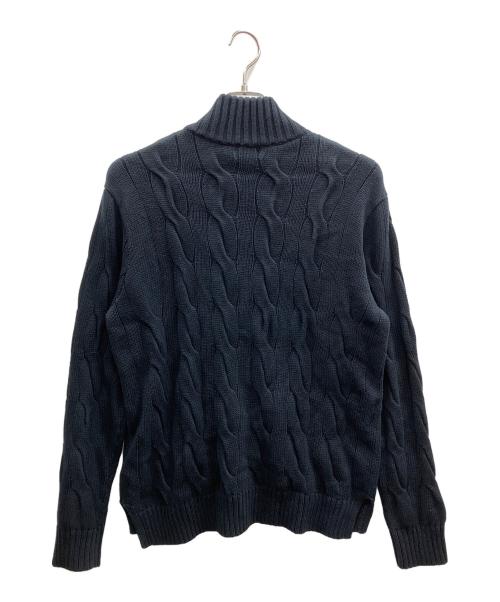 POLO RALPH LAUREN（ポロ・ラルフローレン）POLO RALPH LAUREN (ポロ・ラルフローレン) ケーブルドライバーズニット ブラック サイズ:Lの古着・服飾アイテム