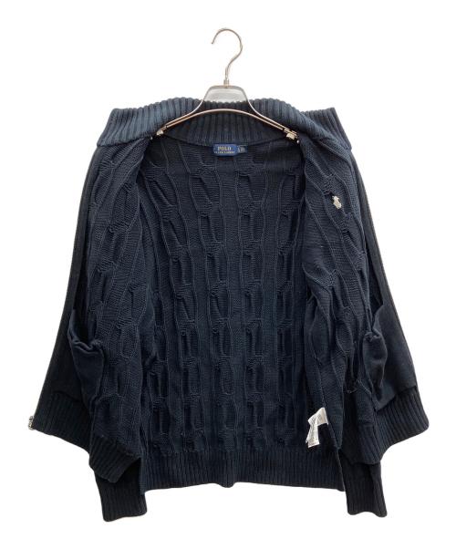 POLO RALPH LAUREN（ポロ・ラルフローレン）POLO RALPH LAUREN (ポロ・ラルフローレン) ケーブルドライバーズニット ブラック サイズ:Lの古着・服飾アイテム