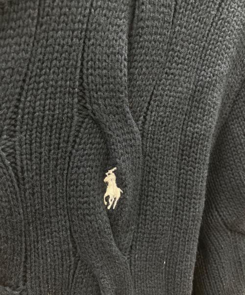 POLO RALPH LAUREN（ポロ・ラルフローレン）POLO RALPH LAUREN (ポロ・ラルフローレン) ケーブルドライバーズニット ブラック サイズ:Lの古着・服飾アイテム