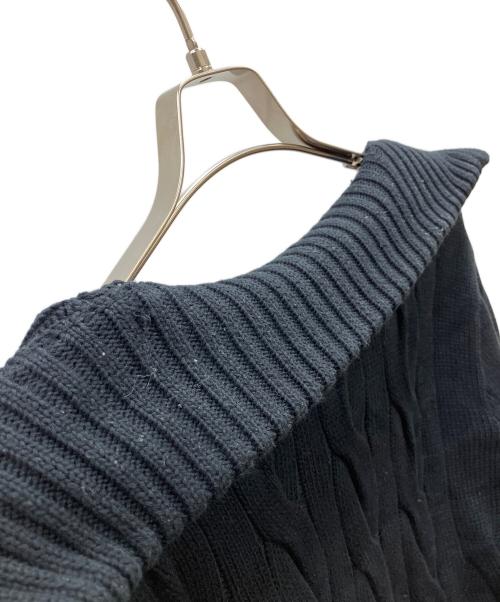 POLO RALPH LAUREN（ポロ・ラルフローレン）POLO RALPH LAUREN (ポロ・ラルフローレン) ケーブルドライバーズニット ブラック サイズ:Lの古着・服飾アイテム