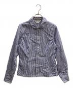 COMME des GARCONS COMME des GARCONSコムデギャルソン コムデギャルソン）の古着「丸襟ストライプシャツ」｜ブルー×ホワイト