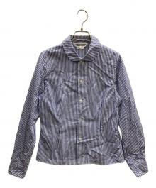 COMME des GARCONS COMME des GARCONS（コムデギャルソン コムデギャルソン）の古着「丸襟ストライプシャツ」｜ブルー×ホワイト