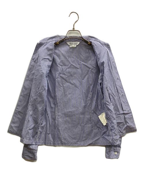COMME des GARCONS COMME des GARCONS（コムデギャルソン コムデギャルソン）COMME des GARCONS COMME des GARCONS (コムデギャルソン コムデギャルソン) 丸襟ストライプシャツ ブルー×ホワイト サイズ:Sの古着・服飾アイテム