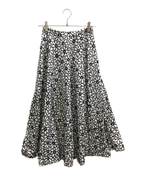 ROBE DE CHAMBRE COMME DES GARCONS（ローブドシャンブル コムデギャルソン）ROBE DE CHAMBRE COMME DES GARCONS (ローブドシャンブル コムデギャルソン) 花柄スカート ホワイト サイズ:不明(実寸サイズをご確認ください)の古着・服飾アイテム