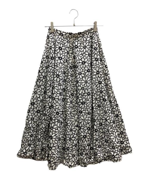 ROBE DE CHAMBRE COMME DES GARCONS（ローブドシャンブル コムデギャルソン）ROBE DE CHAMBRE COMME DES GARCONS (ローブドシャンブル コムデギャルソン) 花柄スカート ホワイト サイズ:不明(実寸サイズをご確認ください)の古着・服飾アイテム