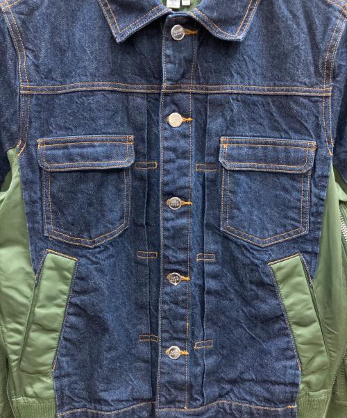 sacai（サカイ）sacai (サカイ) A.P.C. (アーペーセー) EIMI DENIM JACKET カーキ×インディゴ サイズ:XXSの古着・服飾アイテム