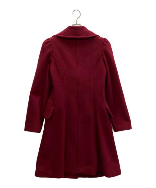 Vivienne Westwood RED LABEL（ヴィヴィアンウエストウッドレッドレーベル）Vivienne Westwood RED LABEL (ヴィヴィアンウエストウッドレッドレーベル) オーブボタン丸襟ウールロングコート レッド サイズ:2の古着・服飾アイテム