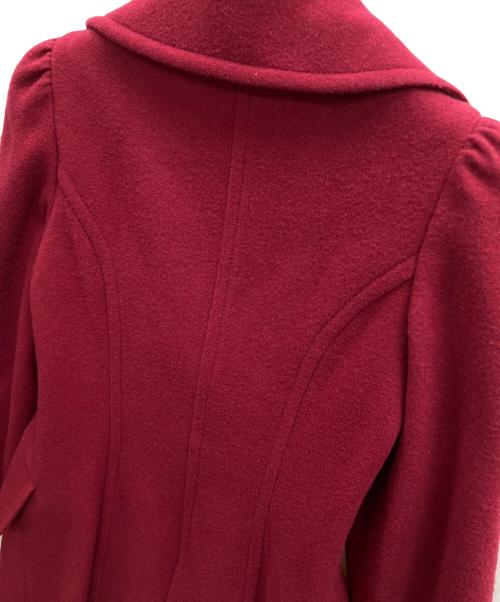 Vivienne Westwood RED LABEL（ヴィヴィアンウエストウッドレッドレーベル）Vivienne Westwood RED LABEL (ヴィヴィアンウエストウッドレッドレーベル) オーブボタン丸襟ウールロングコート レッド サイズ:2の古着・服飾アイテム