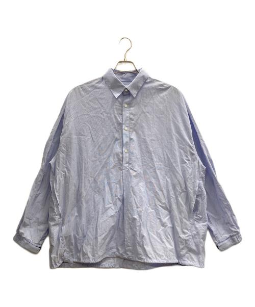 Graphpaper（グラフペーパー）Graphpaper (グラフペーパー) Seersucker Pullover Shirt ブルー サイズ:1の古着・服飾アイテム