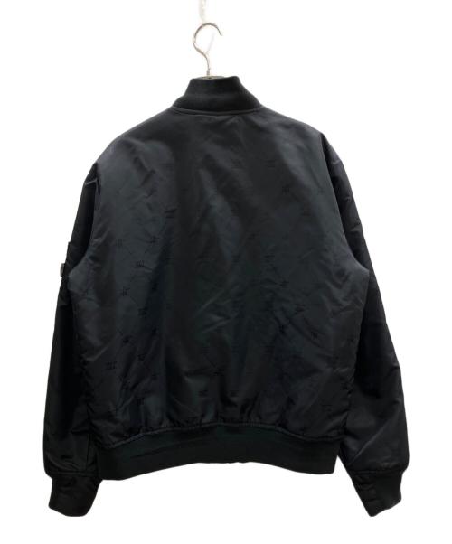 stussy（ステューシー）stussy (ステューシー) モノグラムMA-1ジャケット ブラック サイズ:Sの古着・服飾アイテム