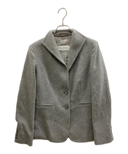 MaxMara（マックスマーラ）MaxMara (マックスマーラ) カシミヤ2Bジャケット グレー サイズ:40の古着・服飾アイテム