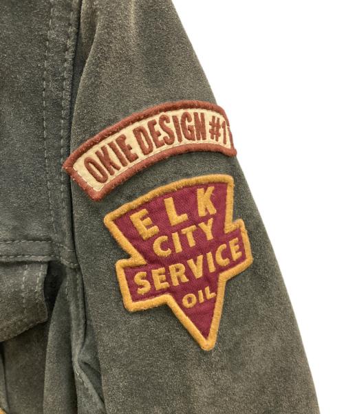AVIREX（アヴィレックス）AVIREX (アヴィレックス) パッチスエードレザージャケット グレー サイズ:Lの古着・服飾アイテム