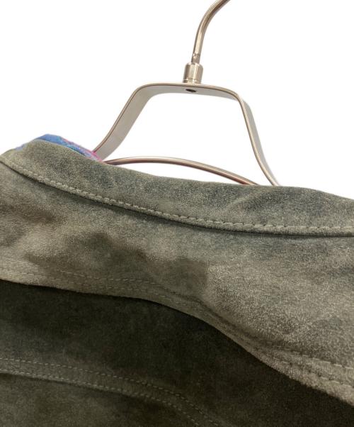 AVIREX（アヴィレックス）AVIREX (アヴィレックス) パッチスエードレザージャケット グレー サイズ:Lの古着・服飾アイテム