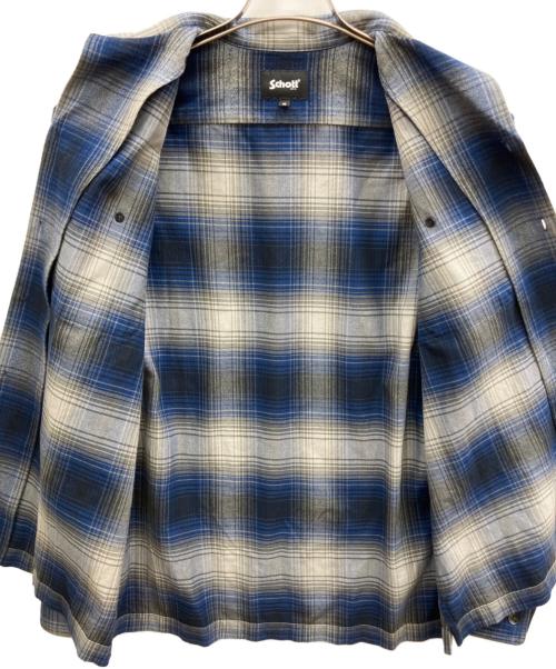 Schott（ショット）Schott (ショット) OMBRE CHECK FLANNEL SHIRT ブルー サイズ:Mの古着・服飾アイテム